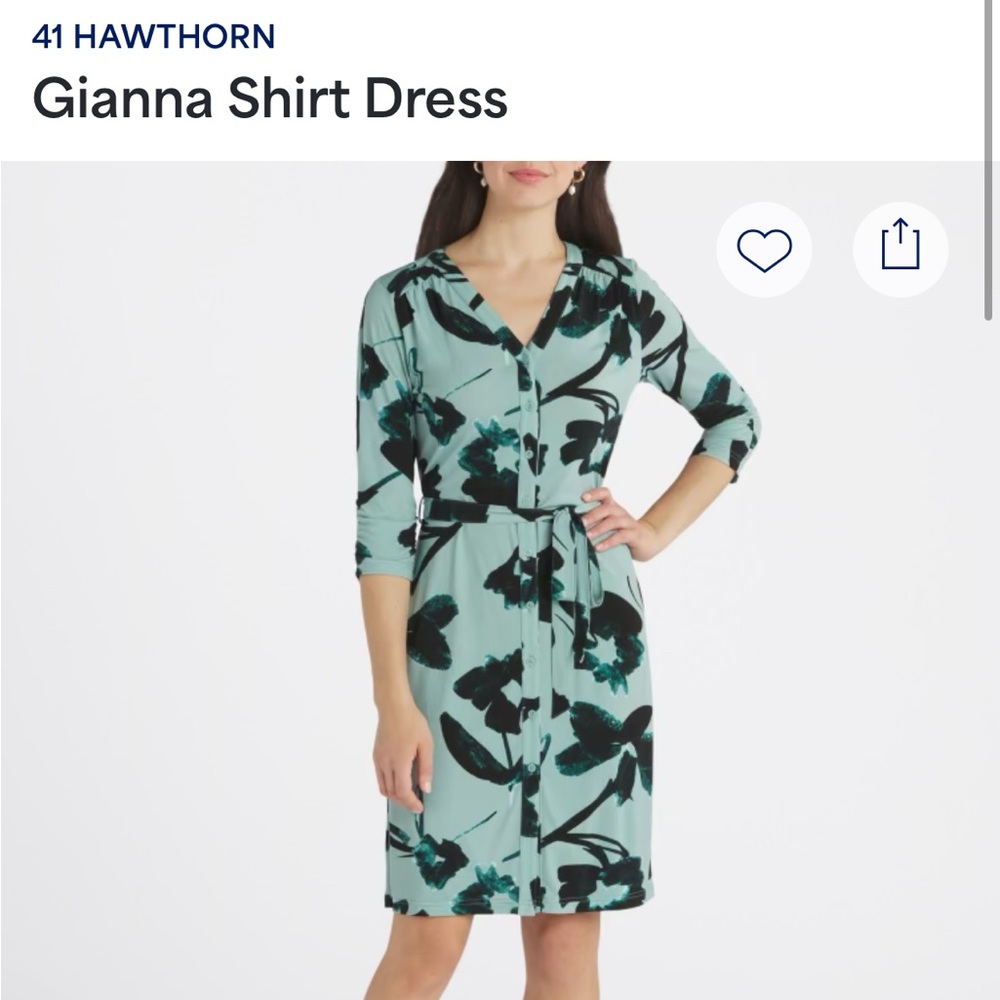 41 Hawthorn Abstract Print Dress in Green and Black